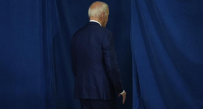 President Joe Biden departs after speaking, Saturday, July 13, 2024, in Rehoboth Beach, Del., addressing news that gunshots rang out at Republican presidential candidate former President Donald Trump's Pennsylvania campaign rally. (AP Photo/Manuel Balce C