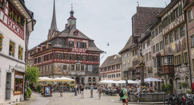 Themenbild vom Staedtchen Stein am Rhein, ein beliebtes Ausflugsziel fuer Touristen, am Samstag, 24. Juli, 2021. (Melanie Duchene / Schaffhauser Nachrichten)