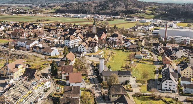 Drohnenbild Thayngen, am Donnerstag, 09. Maerz 2023. (Melanie Duchene / Schaffhauser Nachrichten)